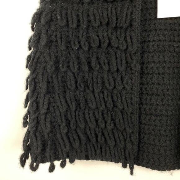 Women's S VELVET Brand Wool Loopy Yarn Vest Black Boho NWT Hippie Gypsy - Picture 9 of 9